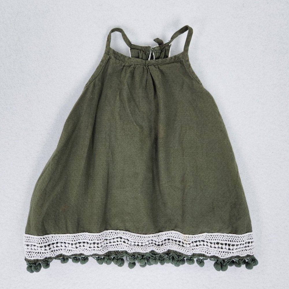 Tommy Bahama Dress Girls 12M Green White Kids Cotton Summer Lightweight Tank